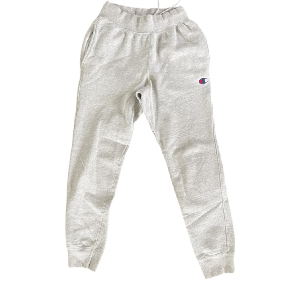 Champion Light Gray Sweatpants with Small Logo
